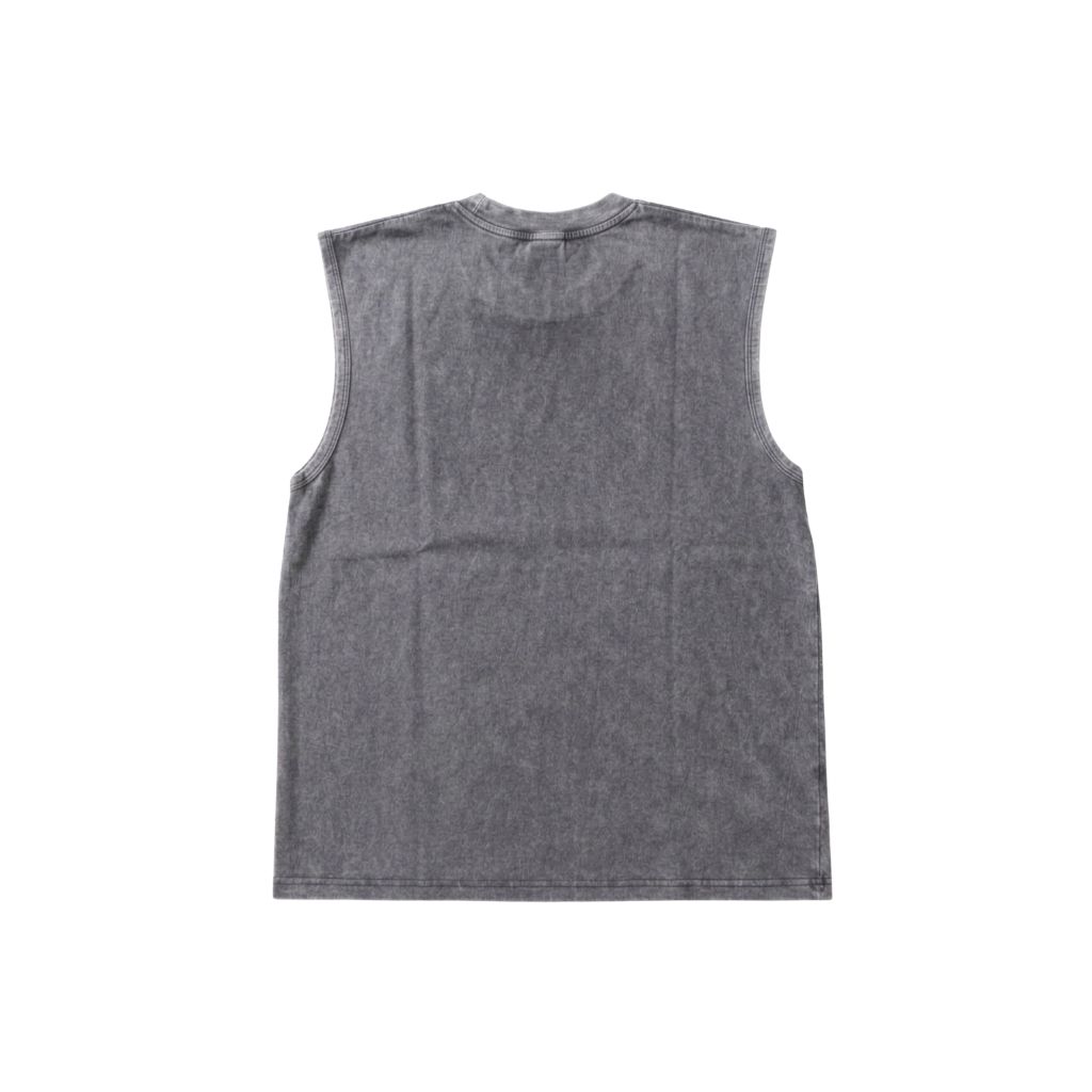 Áo thun wash khoét nách - Xám mặt sau