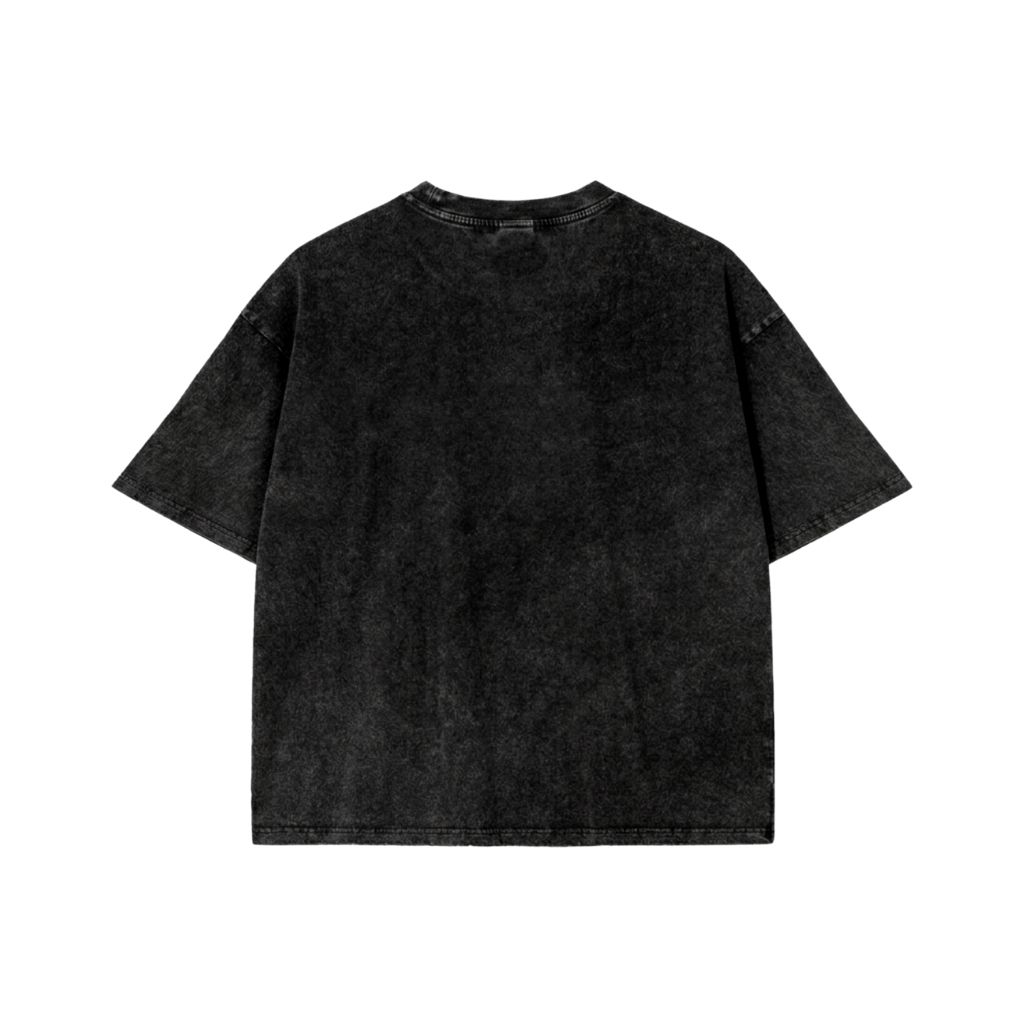 Áo thun wash boxy - Đen