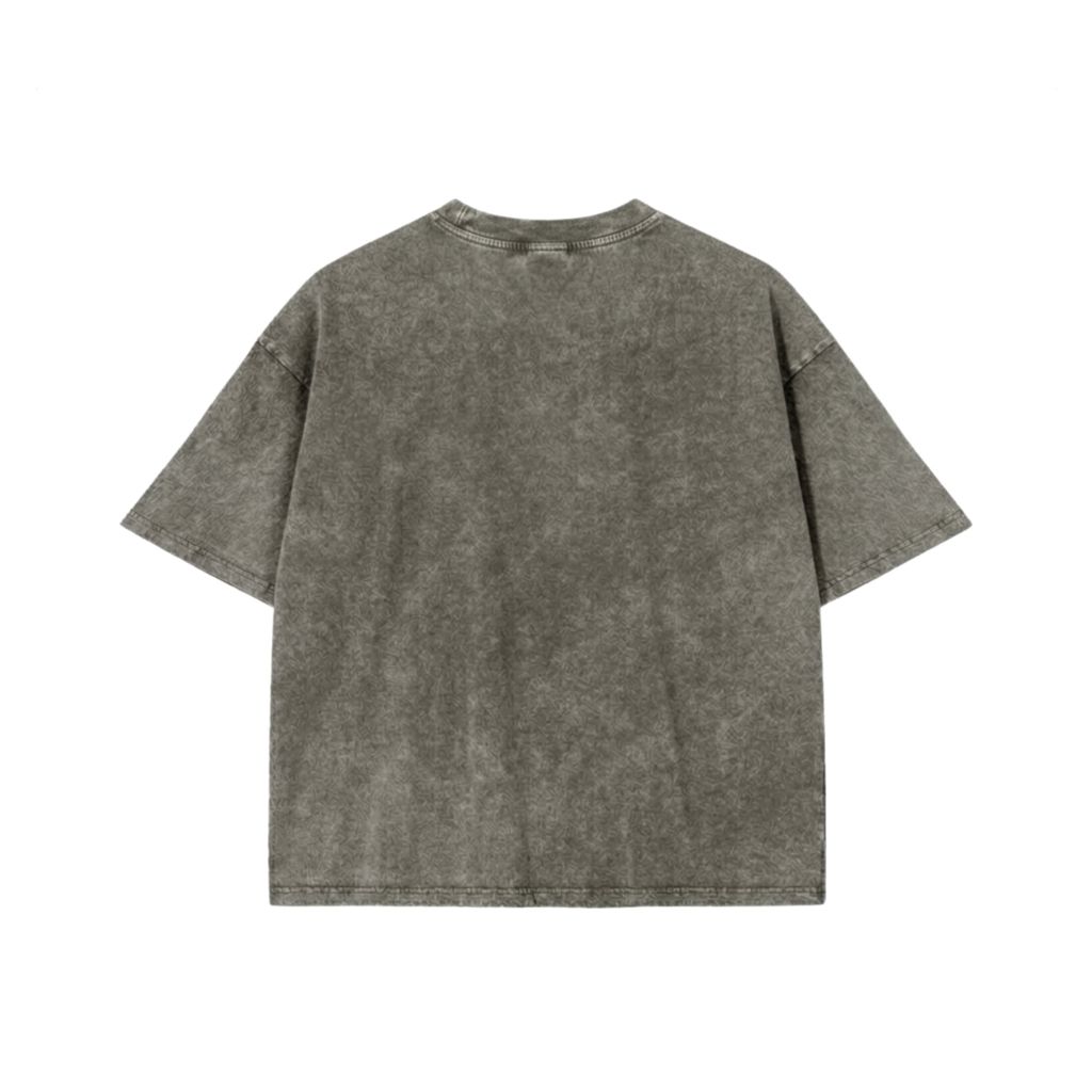 Áo thun wash boxy - Nâu đậm mặt sau