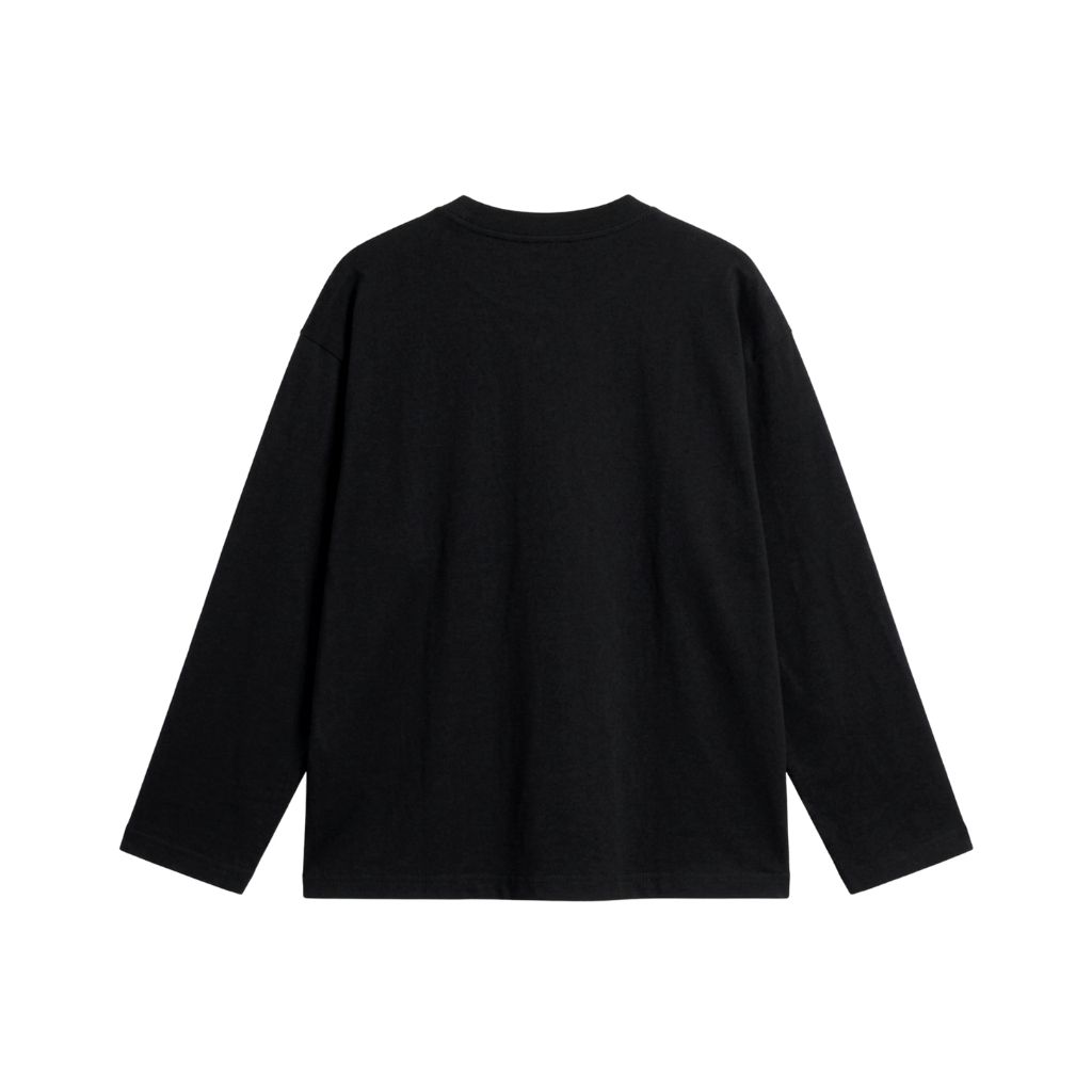 Áo Regular Long Sleeve - Đen mặt sau