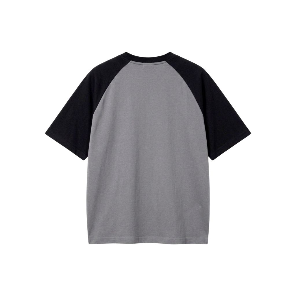 Áo thun tay raglan - Xám đen mặt sau