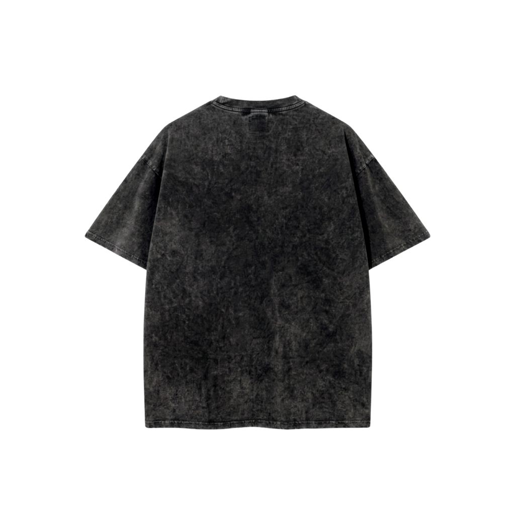 Áo thun wash oversize - Đen