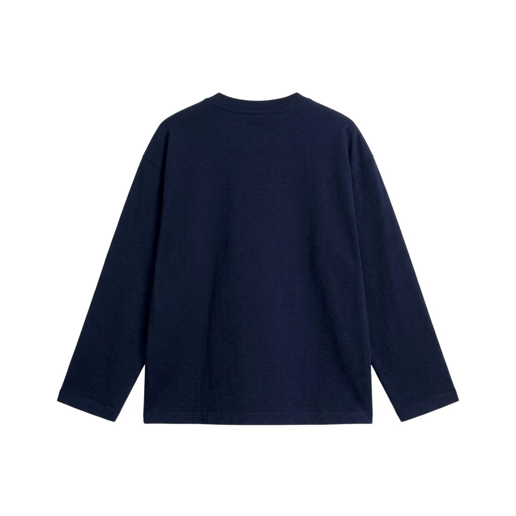 Áo thun oversize tay dài - Navy mặt sau
