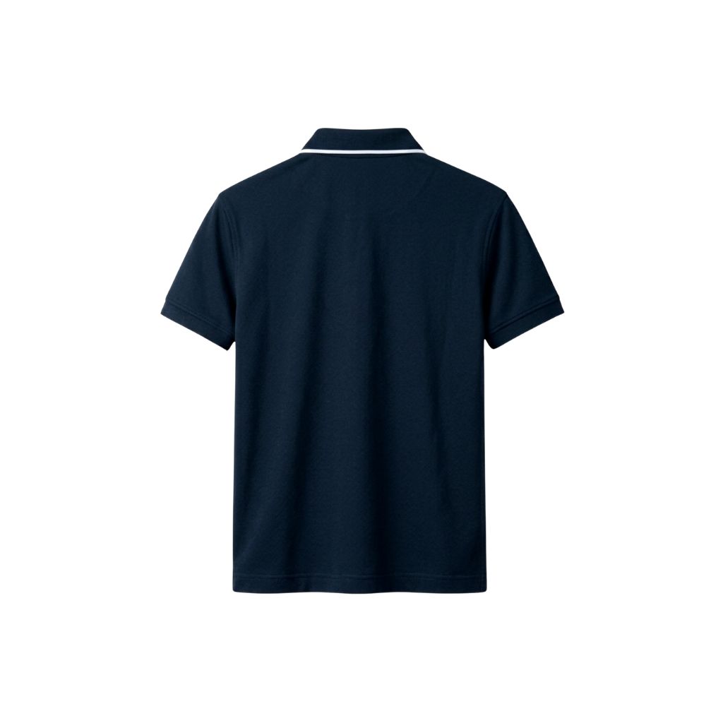 Polo Xanh viền trắng mặt sau