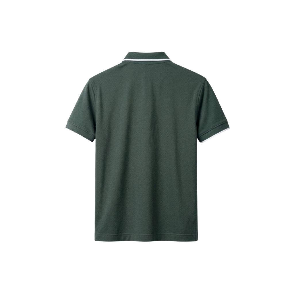 Polo xám viền trắng mặt sau