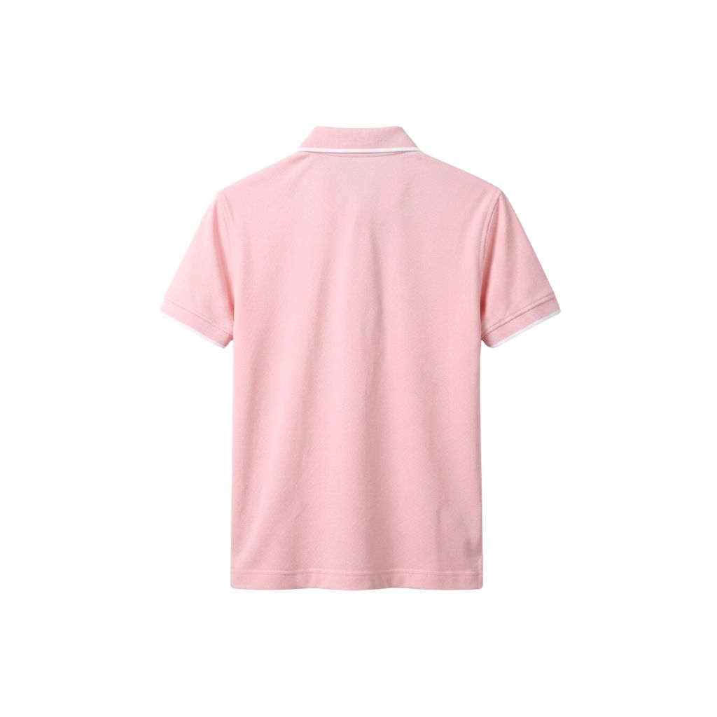 Polo hồng viền trắng mặt sau